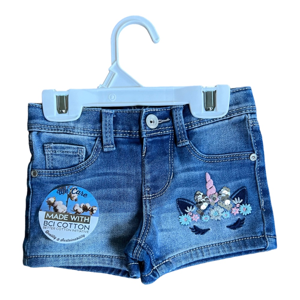 SQZ Girls Stretch Shorts With Adjustable Waist AND unicorn embellishment…